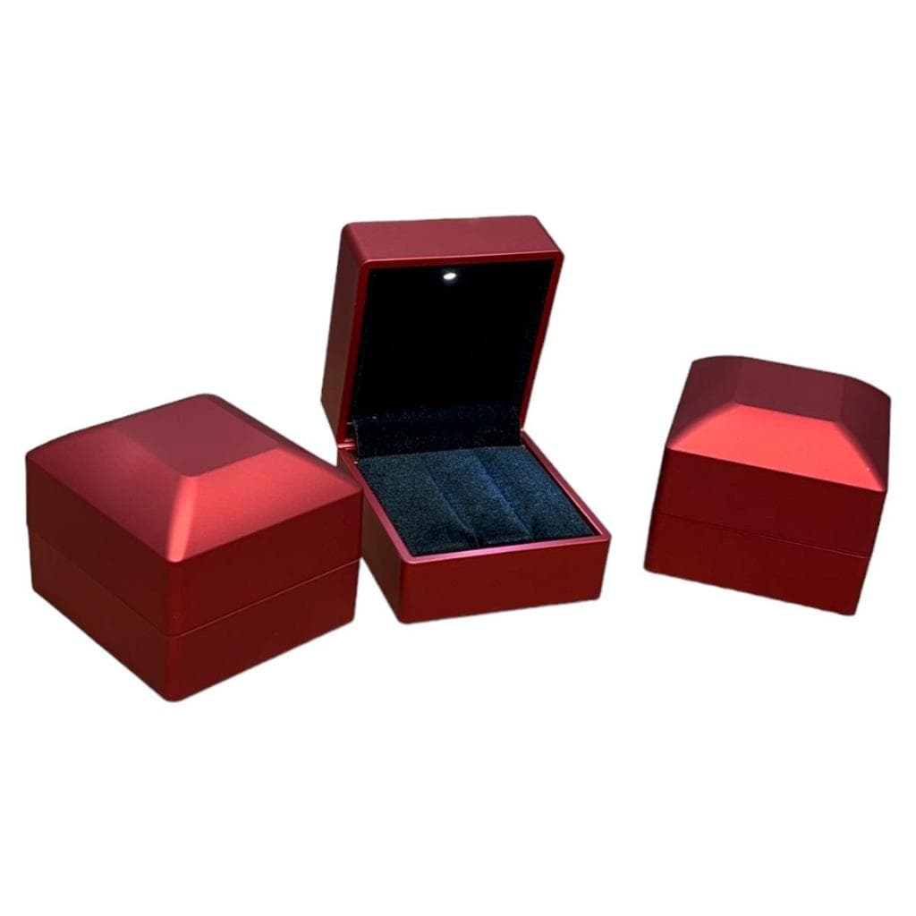 Caixinha de alianças com LED linha luxo Iluminado 2 fendas