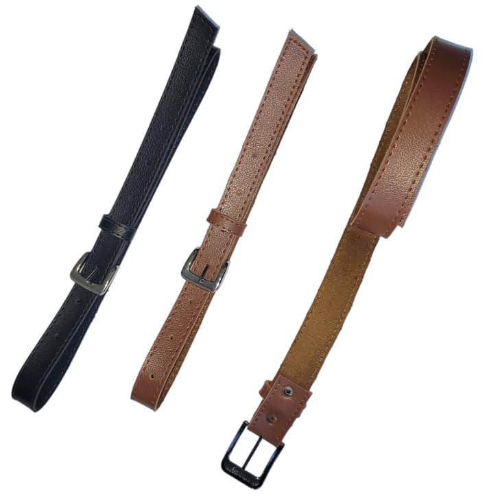 CINTO SOCIAL INFANTIL/JUVENIL  COURO SINTÉTICO PRETO / CARAMELO  1 AO 16