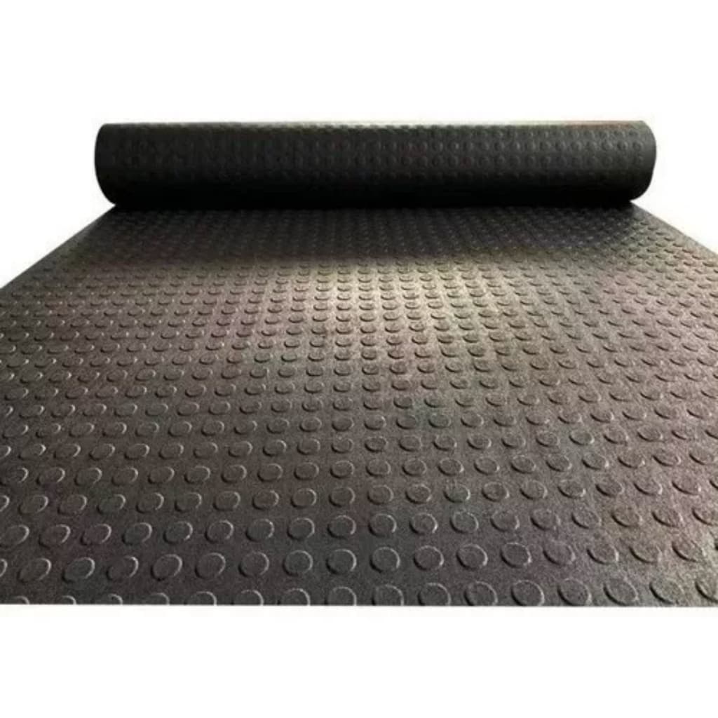 6m Piso Moeda Emborrachado 3mm x 1mt Larg Preto Resistente Antiderrapante Garagens Rampas