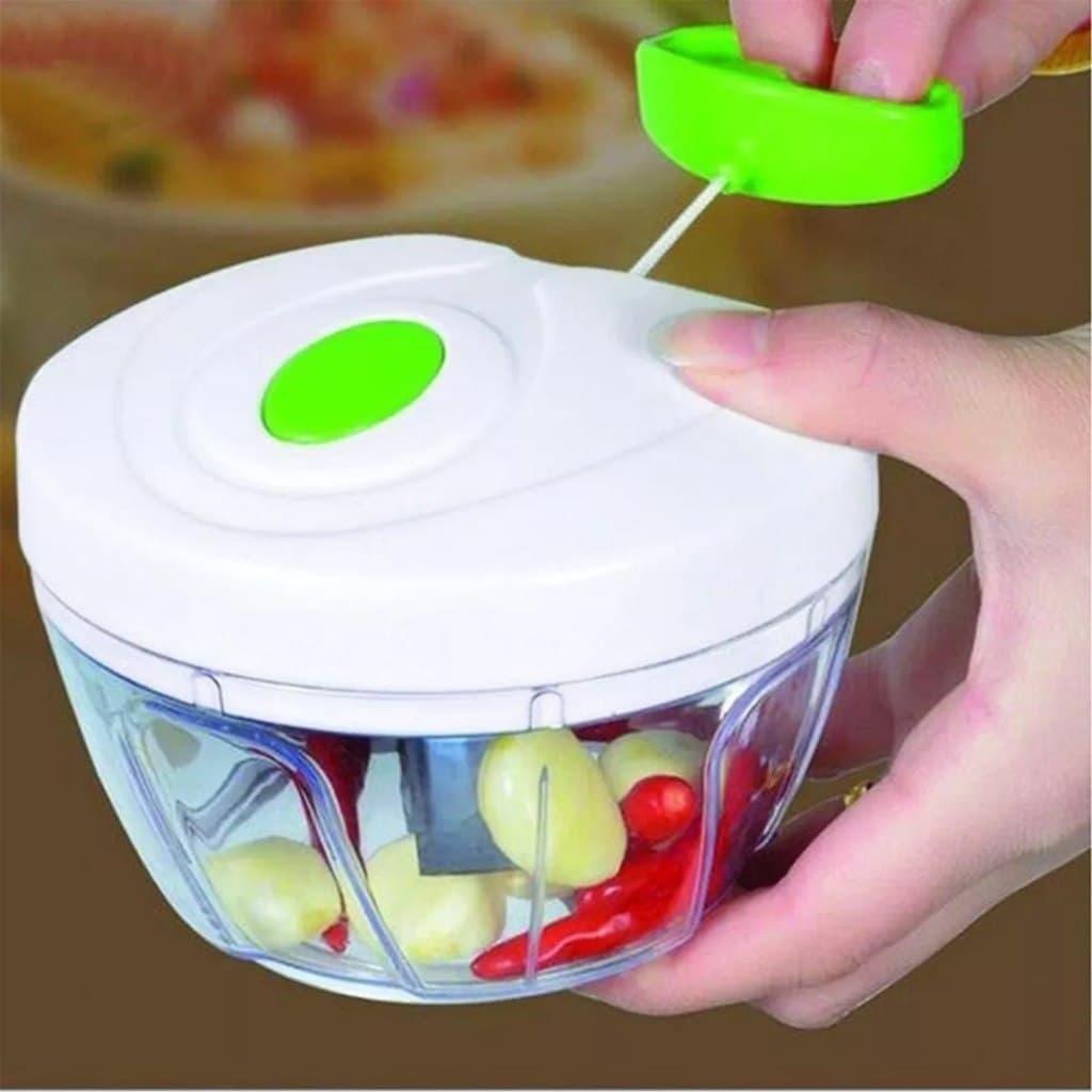 KIT 1 a 3 Unidadesde Processador de alimentos - manual - 3 Lâminas - aço Inox - 500ml - Triturador legumes verduras