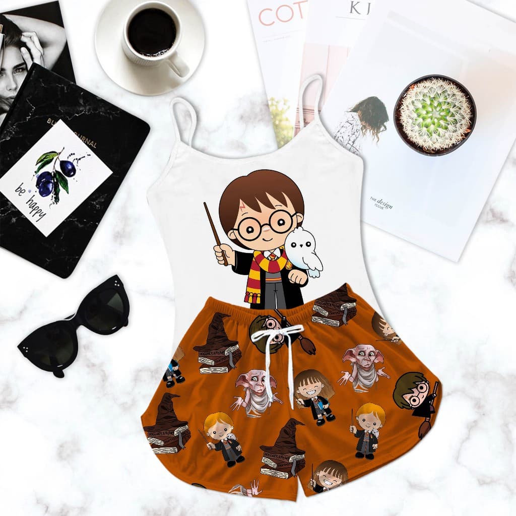 Pijama Baby Doll Feminino Curto de Verão Harry Potter