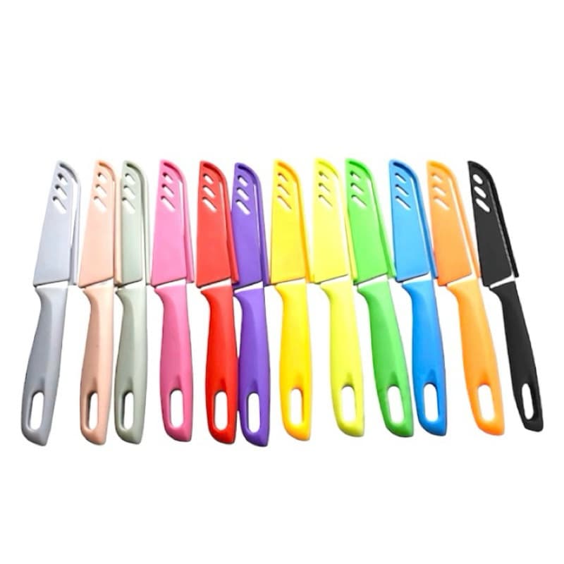 Kit 10 Facas com Bainha Lamina em Aço Inox, Faquinhas Cozinha Afiadas Utilidade do Lar Faquinha Pequena com Capa Cozinha
