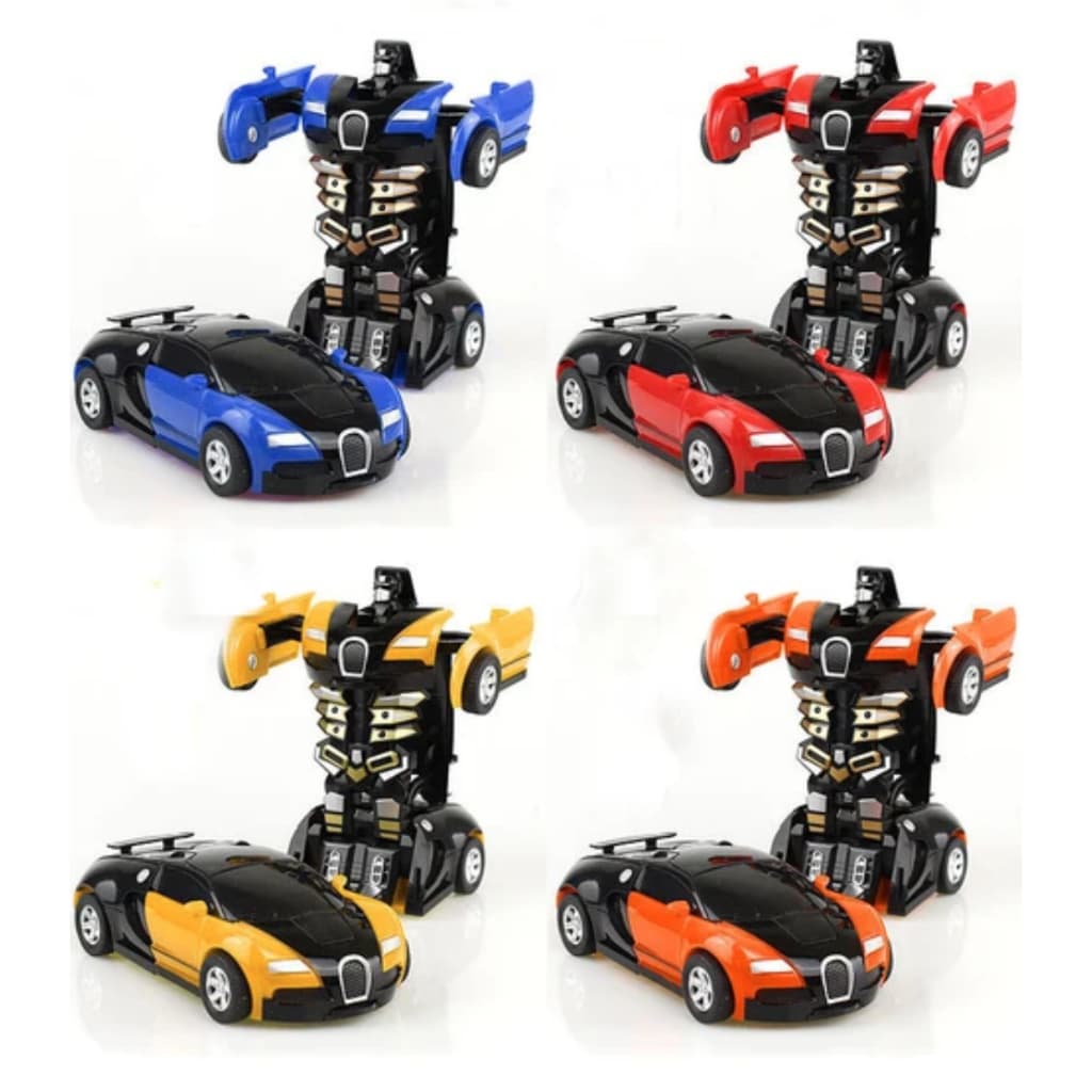 Brinquedo Carro Sport  Transformers Bugatti Chiron vira Robô luzes e som