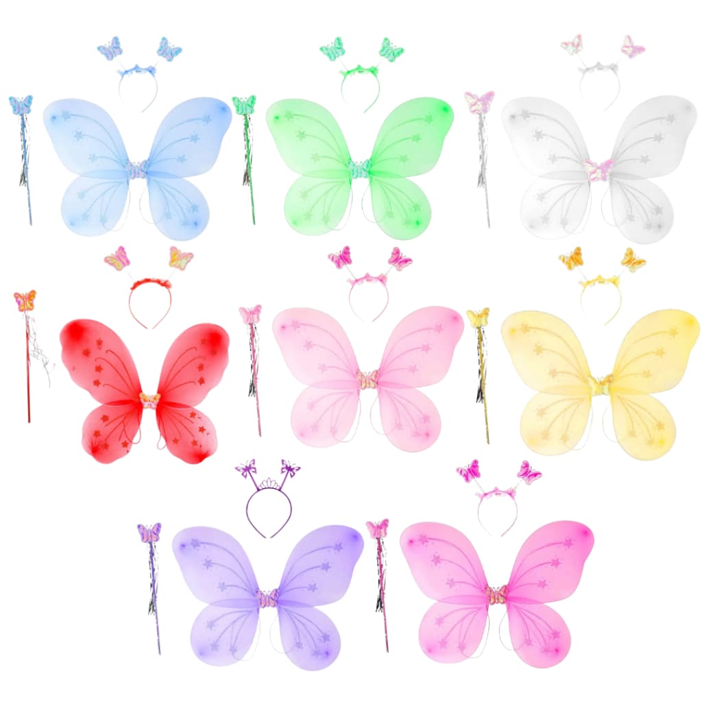 Asa de Borboleta Fantasia de Fada Infantil com 3 Peças