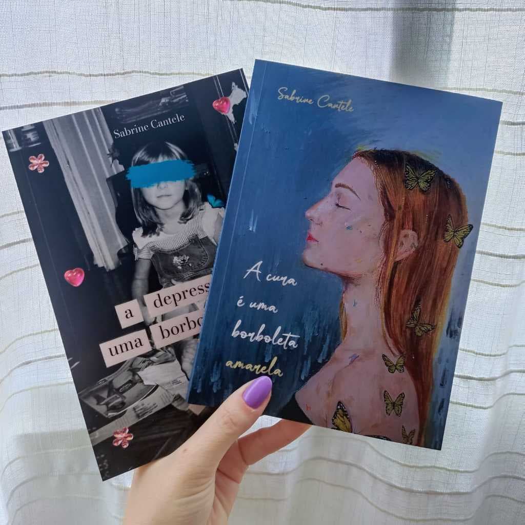 Livro A depressão é uma borboleta azul + A cura é uma borboleta amarela + Autógrafo/Dedicatória
