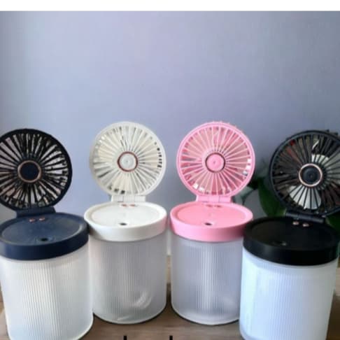 Mini ventilador e umidificador aromatizador com 3 velocidades alimentado por USB LULU