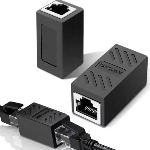 ADAPTADOR CONECTOR EMANDA EXTENSOR RJ45 EMBORRACHADO PARA CABO DE REDE CATE 5 CATE6