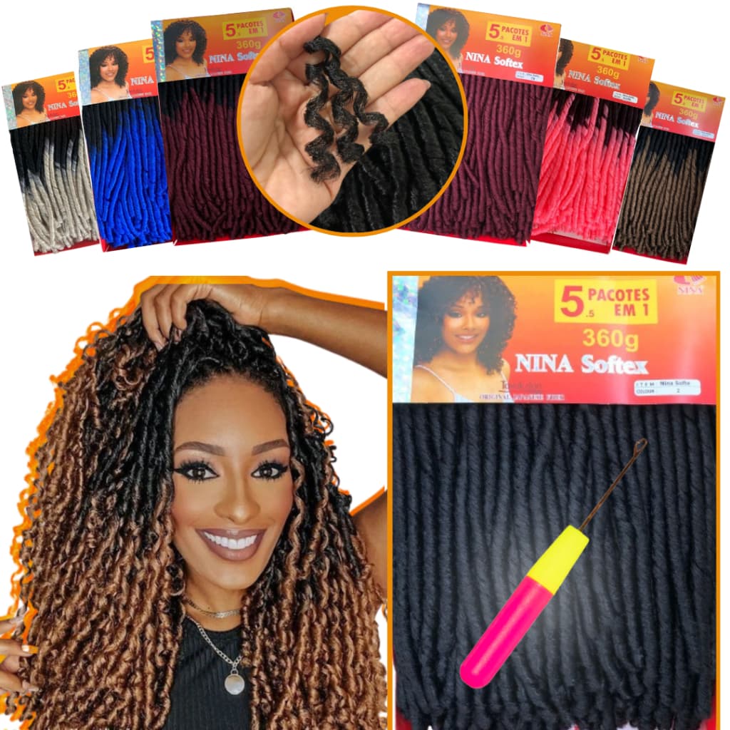 Cabelo Nina Softex Pacote Grande 360 gramas 90cm Aberto
