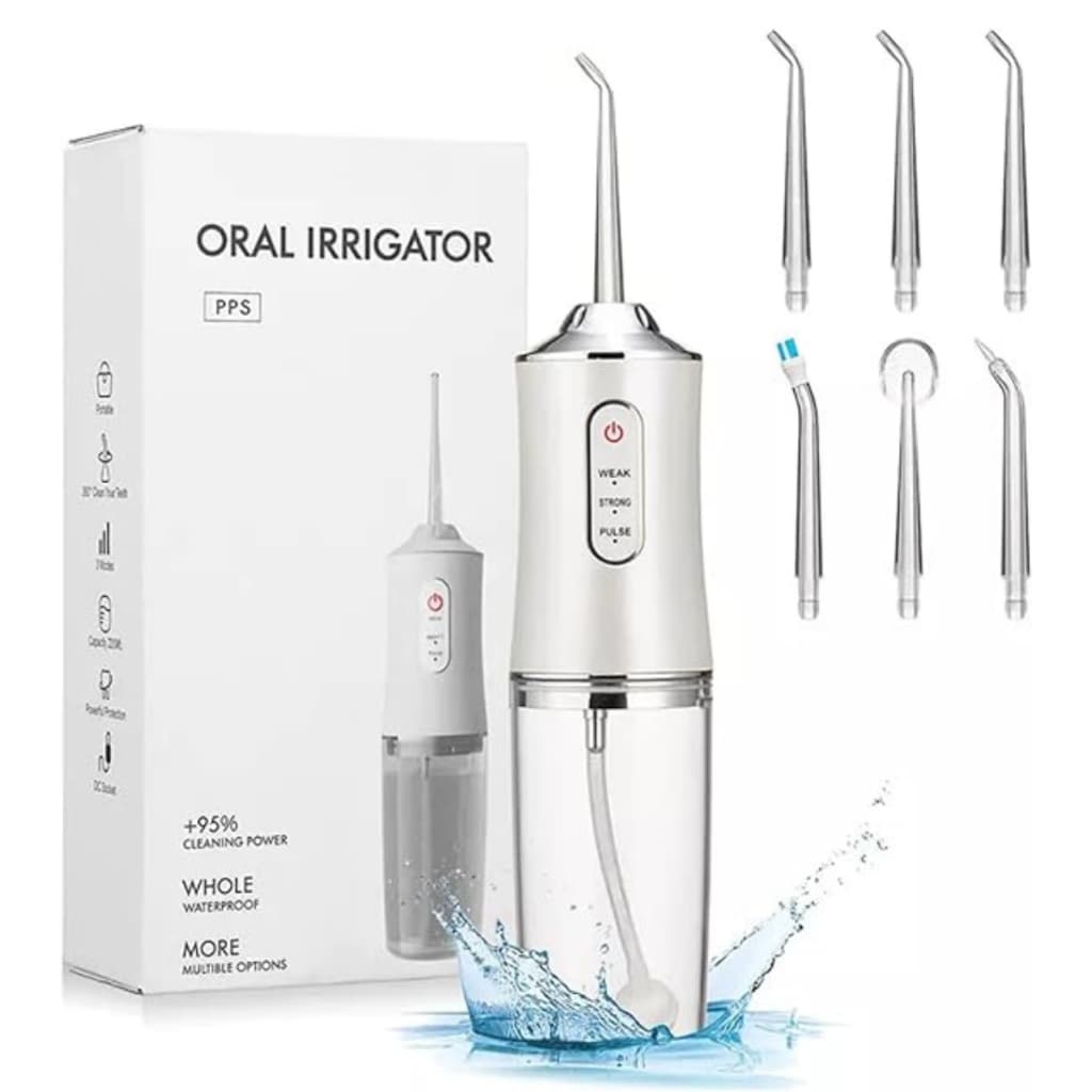 Irrigador oral jato água limpeza profunda Higiene bucal e dental recarregável