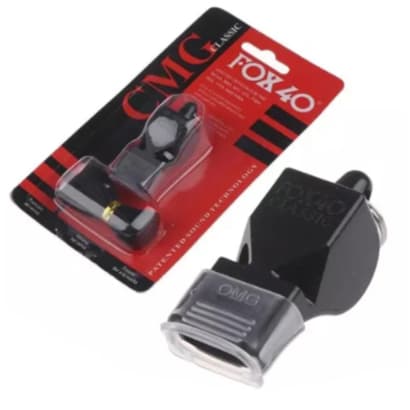 Apito Profissional Fox 40 Classic Com Cordão Cor Preto