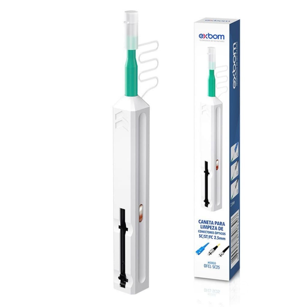 Caneta para Limpeza de Conectores Ópticos Fibra Optica SC/ST/FC 2.5 mm OFCL-SC25 EXBOM