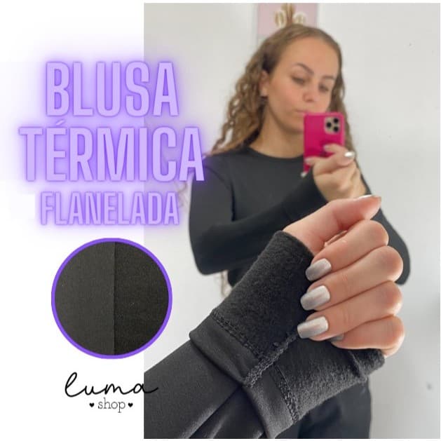 Blusa de Frio Térmica Feminina Manga Longa Flanelada Inverno Segunda Pele