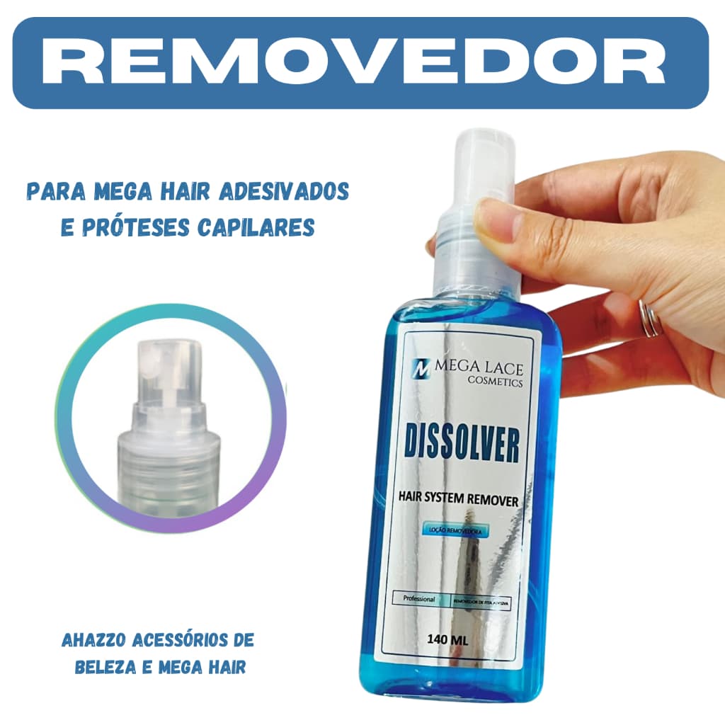 Removedor de Mega Hair de Fita Adesiva e Queratina Mega Lace 140ml