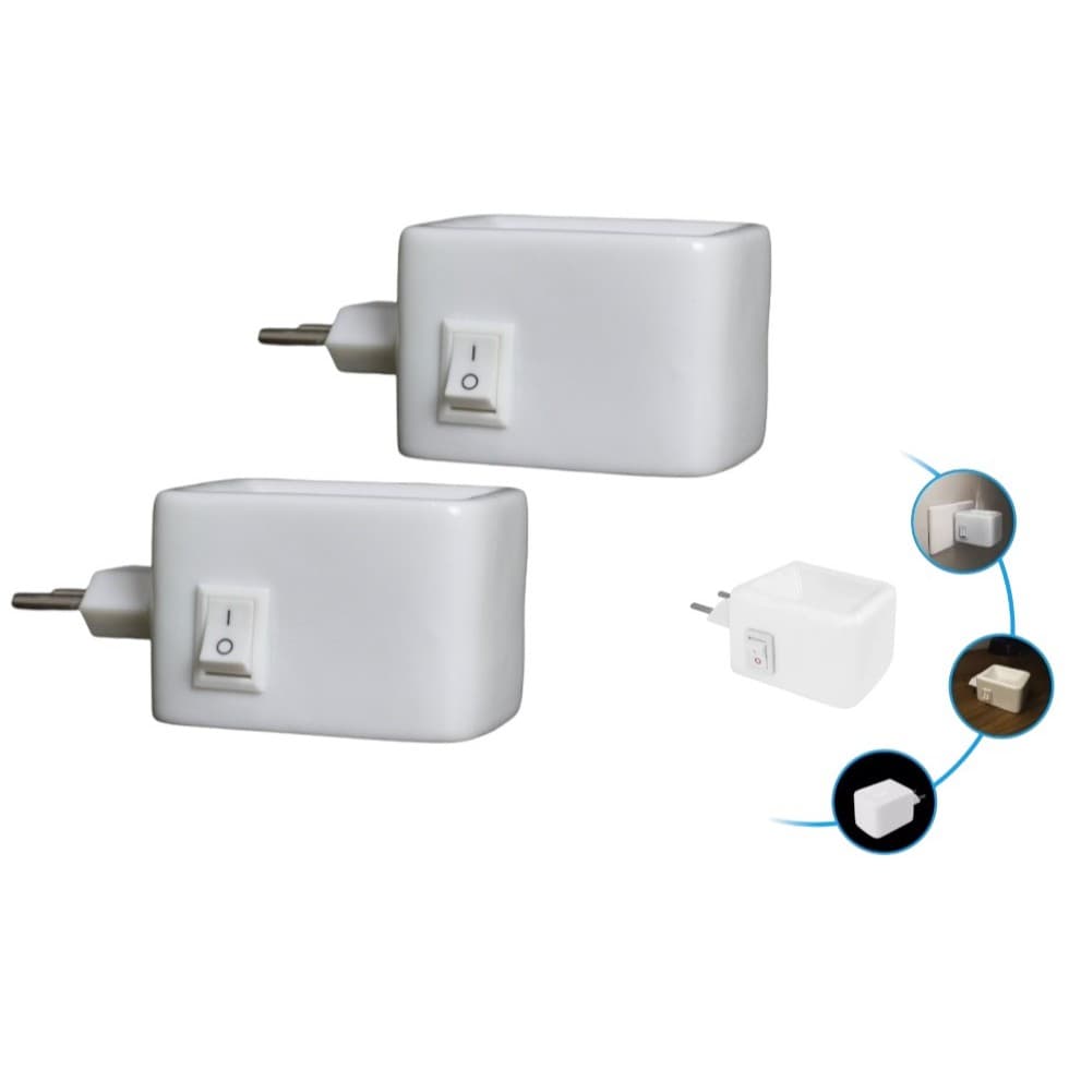 Kit Difusor Aromatizador Elétrico de Ambiente Bivolt 30ml Tomada Giratória Porcelana