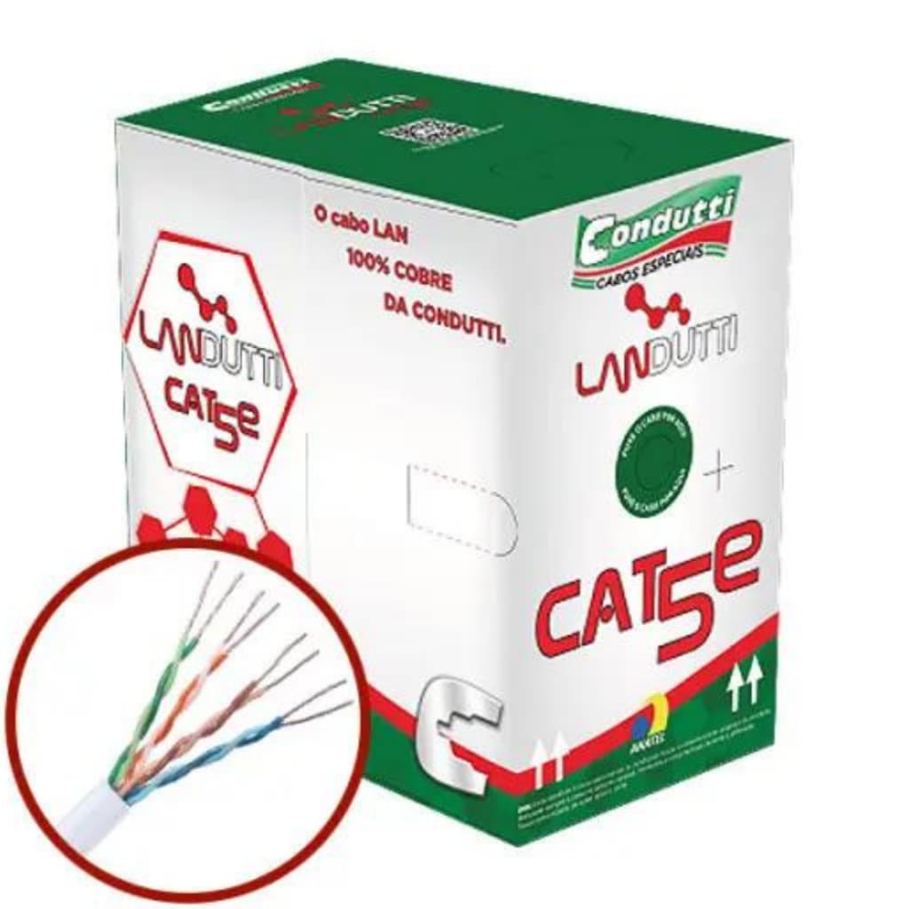 Cabo Rede Cat5e Branco Cftv 305m Landutti Condutti