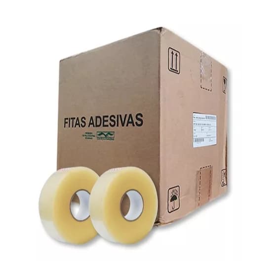Caixa de Fita Adesiva 45x500 Metros Transparente com 36 Rolos