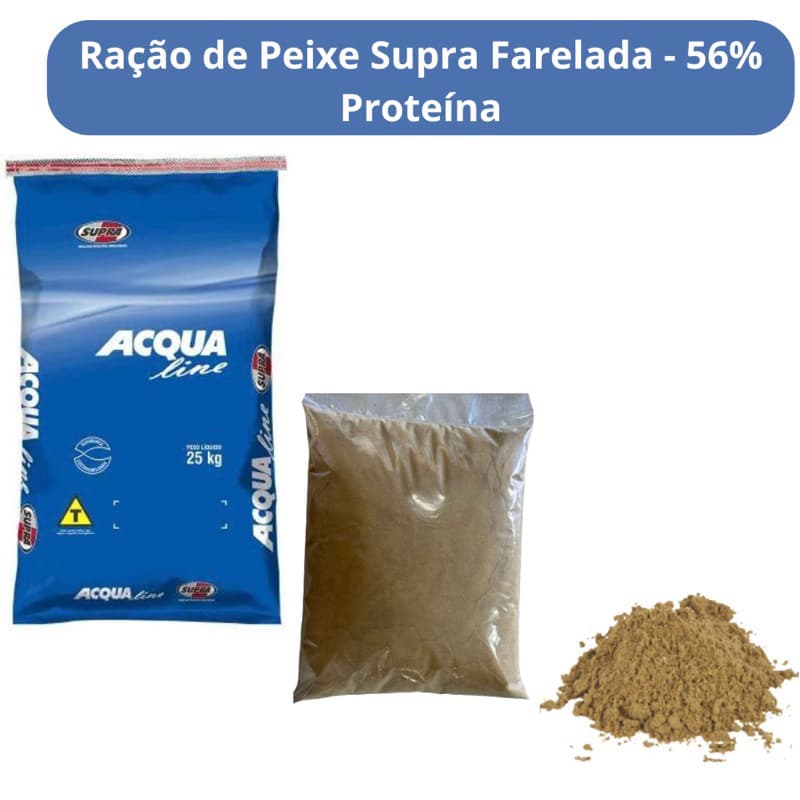 Ração Peixe Alevinos Crescimento Farelada 56% Proteína à granel - Até 5kg