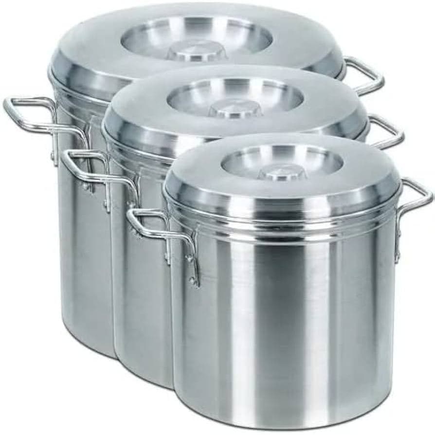 Kit com 3 Caldeirão hotel Alumínio Polido números 18,20 e 22