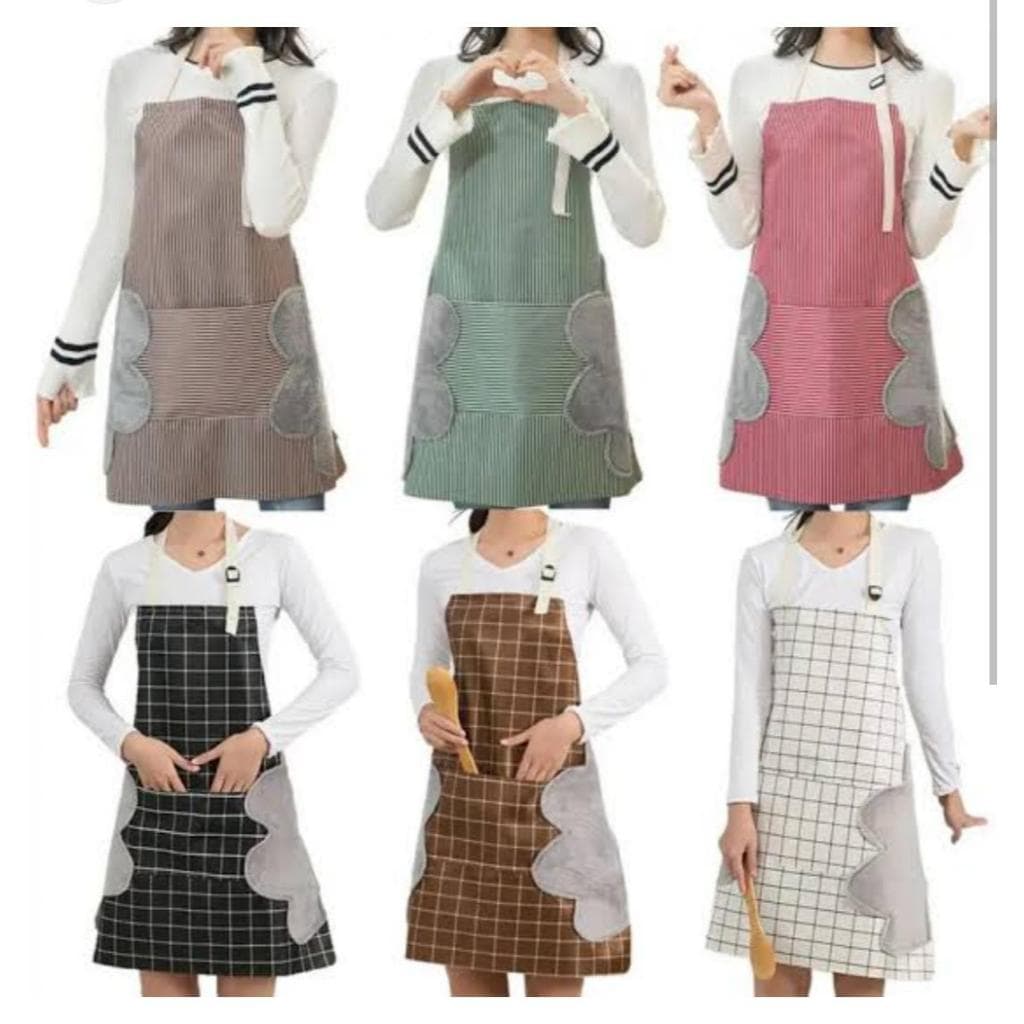 kit 2 Aventais De Cozinha Impermeavel E Engrossado  À Prova D'água De Oleo De Limpeza Manual