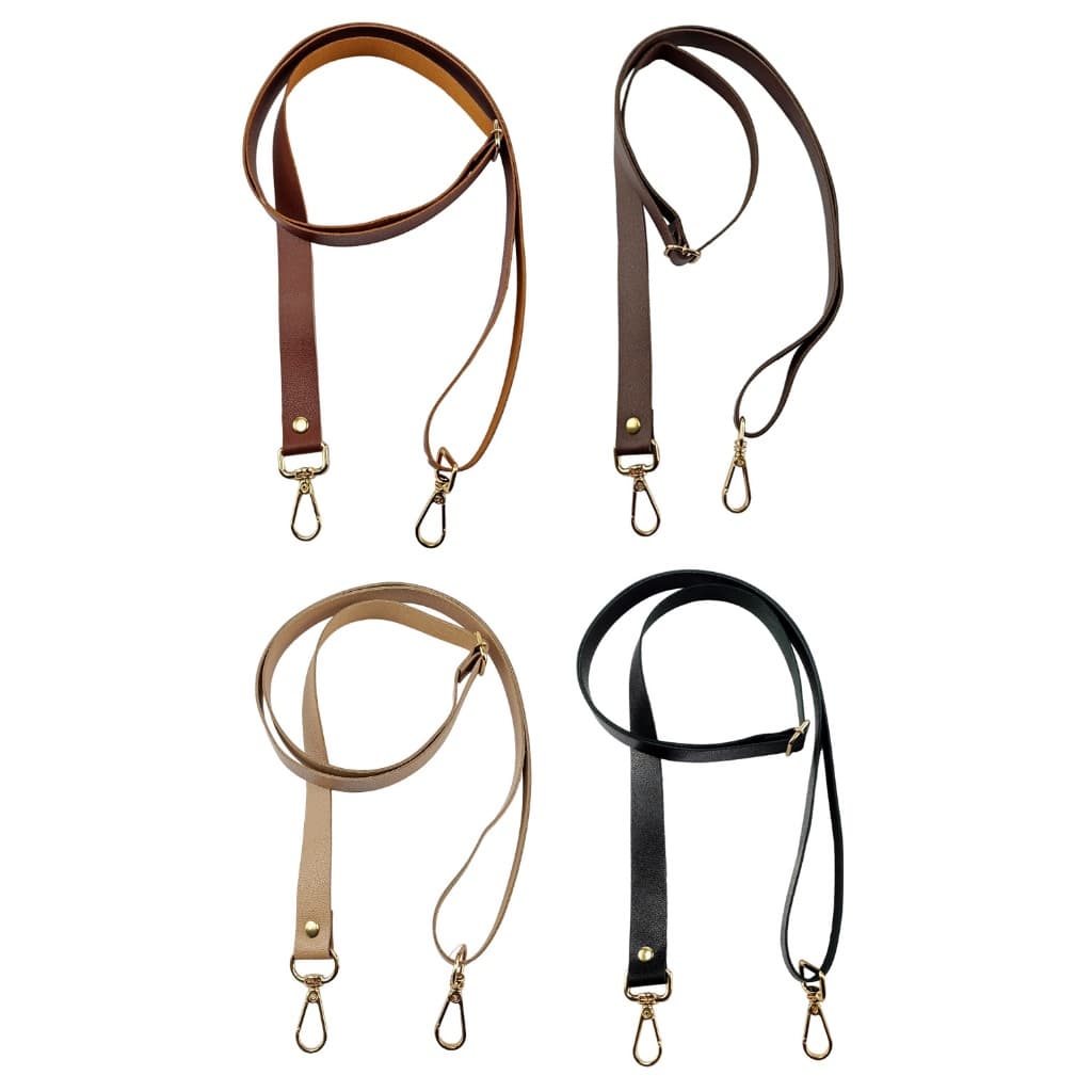 Alça para Bolsa Transversal Regulável de couro Legítimo 2cm com mosquetão nas pontas