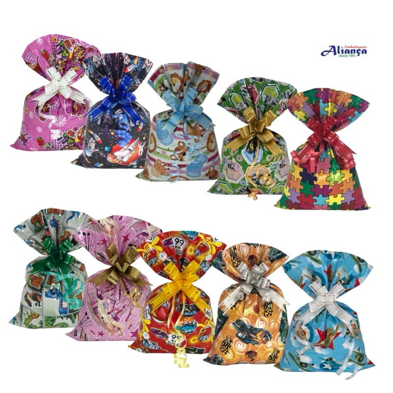 50 Sacos de presente 25x36cm BOPP Pérola