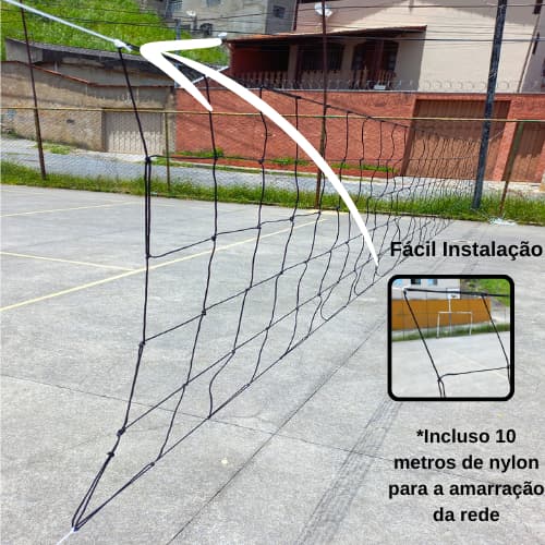 Rede De Vôlei Recreação 3,5M Sem Faixa + Nylon