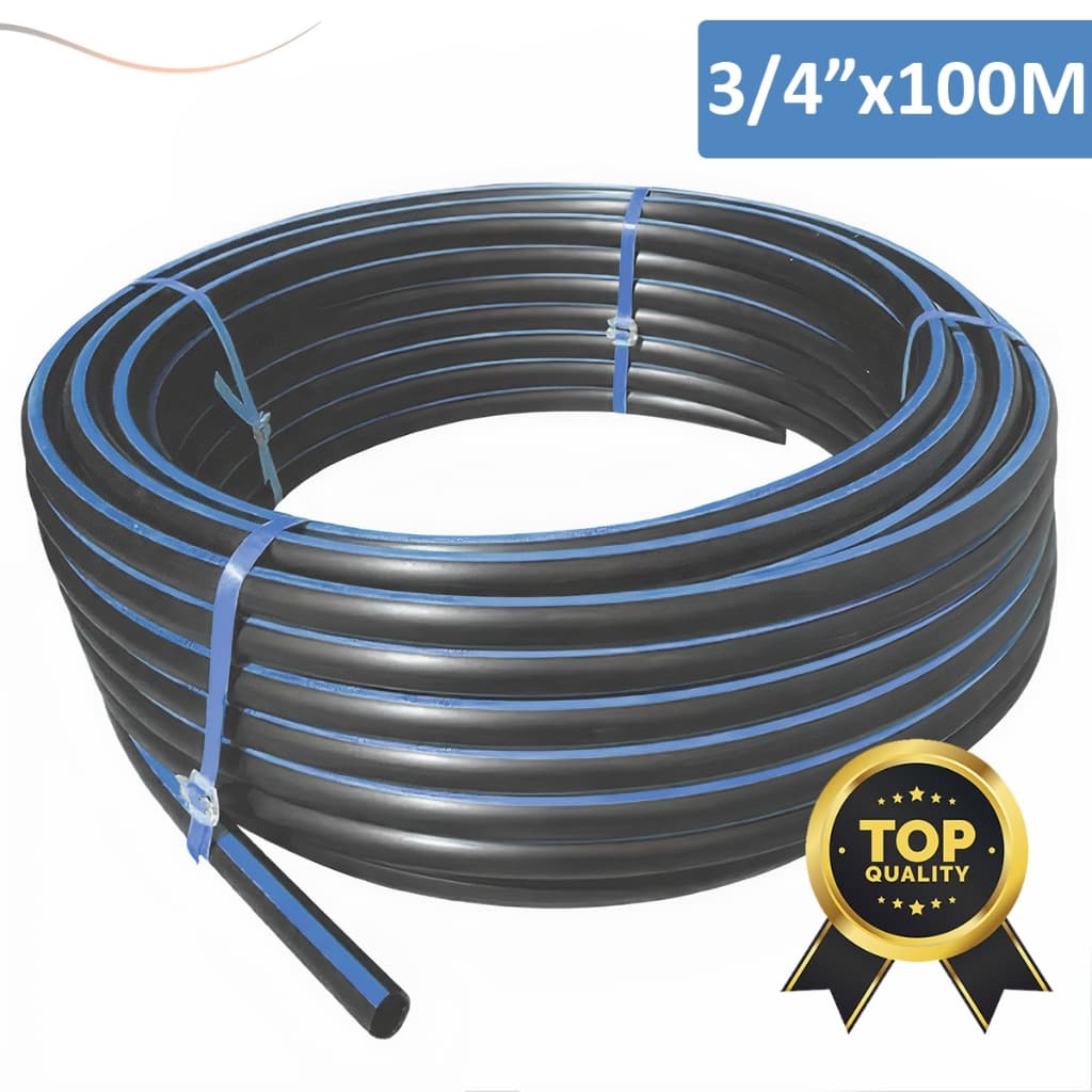 Mangueira Irrigação Gotejamento 3/4 Plástica Rolo Com 100 Metros SEM FUROS Reforçada Selo Azul