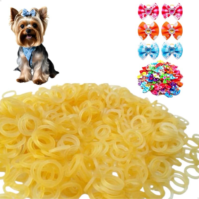 1000 Borrachinhas Elásticos Para Laços pet liguinha