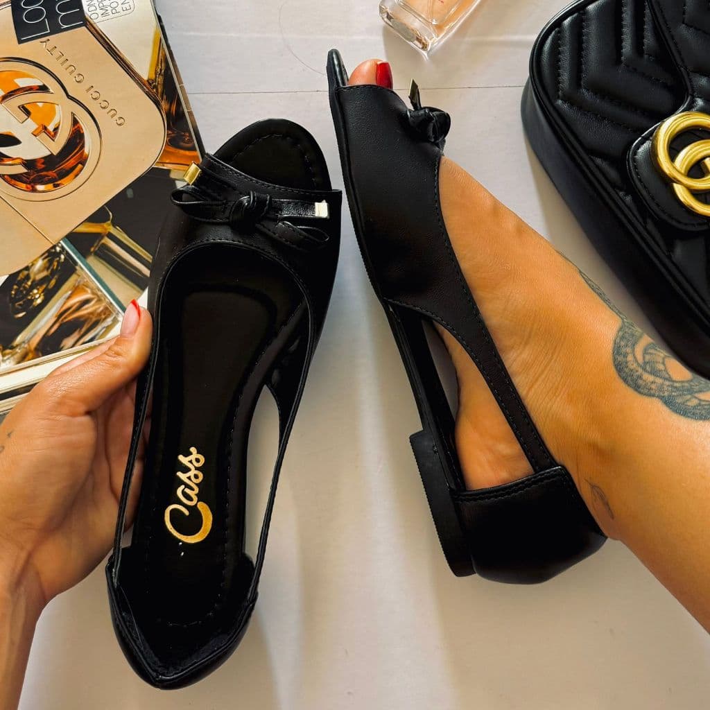 Sapatilha  Feminina Bico Redondo Confortável Leve Rasteirinha Elegante