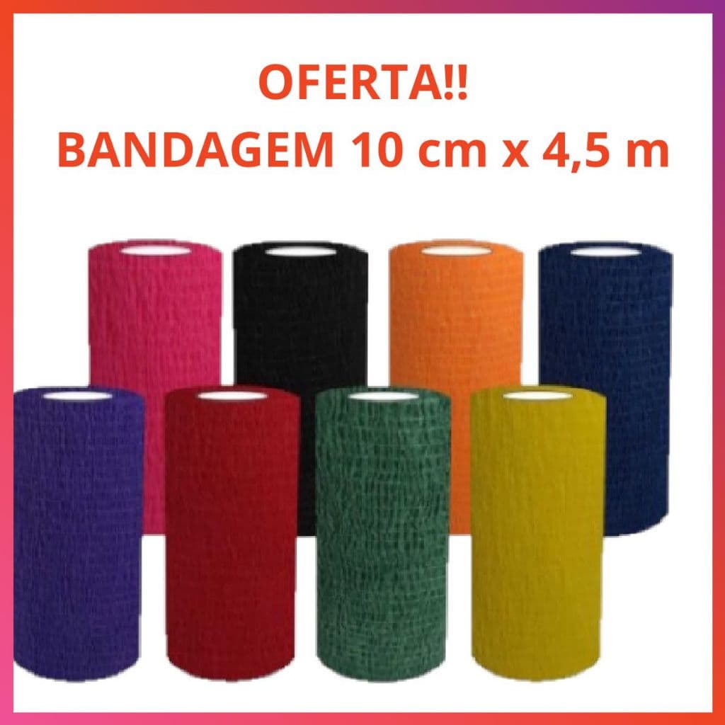 Bandagem Elástica Faixa Adesiva Flexível Atadura Auto Aderente Cuidado Pet Cachorro 4,5m x 10cm