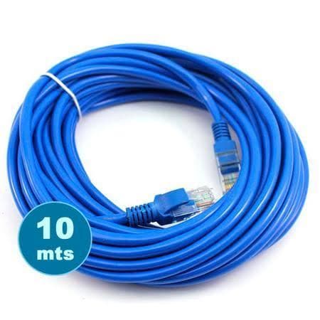 Cabo De Rede Rj45 Internet Cate 5 Cor Azul Montado Patch Cord 10M