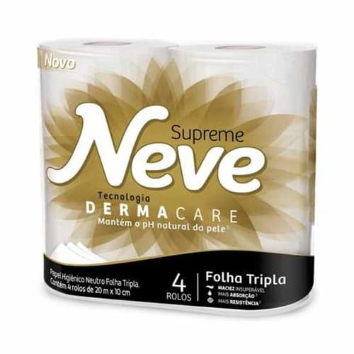 Papel Higiênico Neutro Folha Tripla - Neve Supreme - 4x20mts