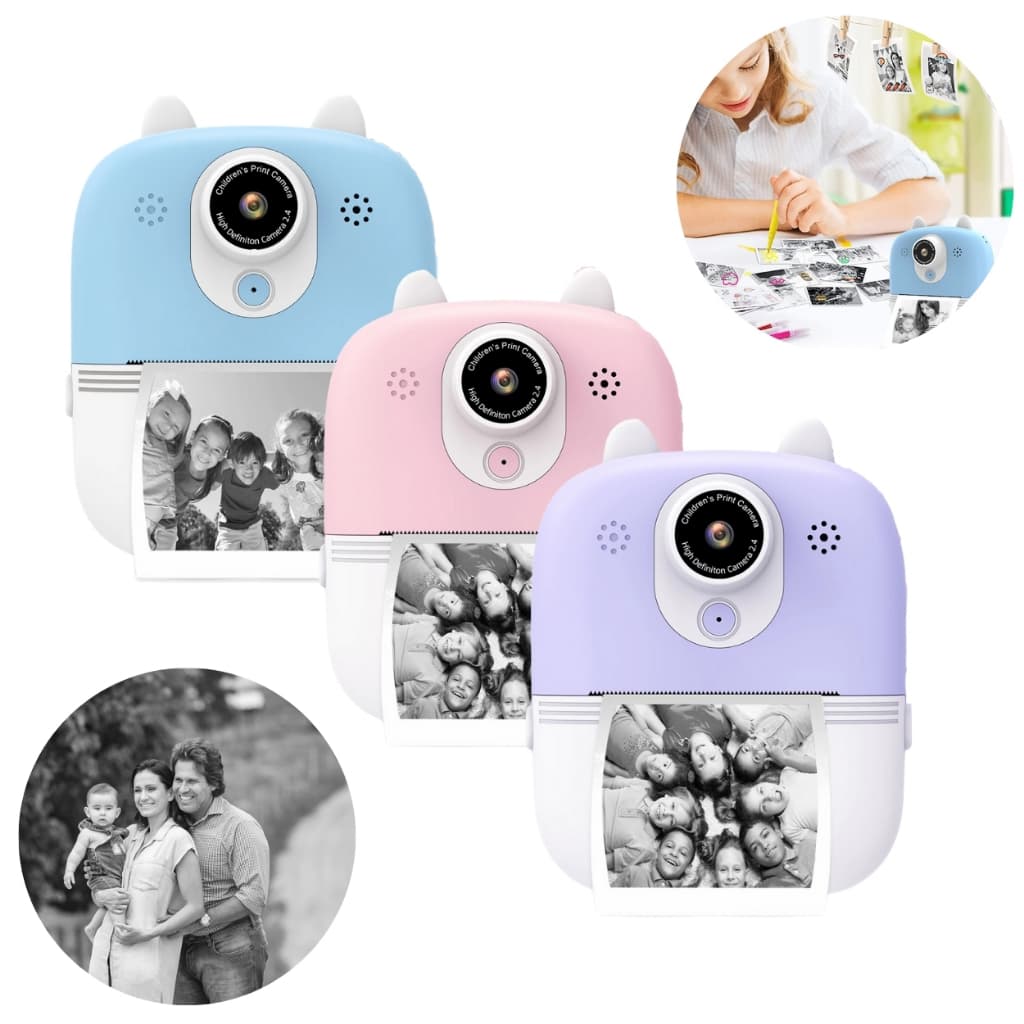 Câmera Fotográfica Instantânea Filmadora Infantil Digital Com Impressão
