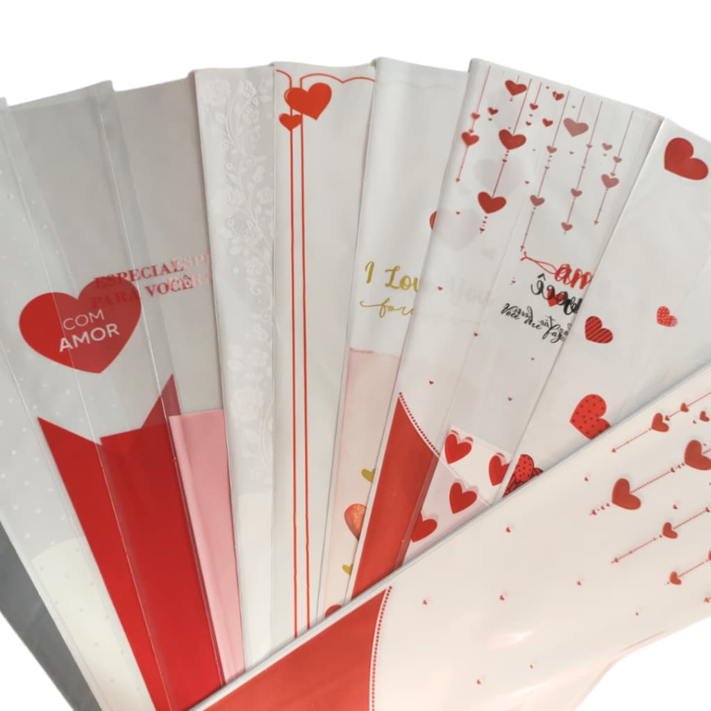 Embalagem Cone para Botão de Rosas Flores com 25, 50 ou 100 unidades - Escolha!