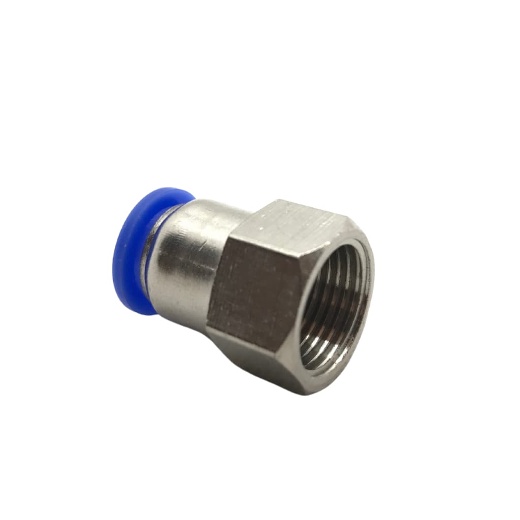 Conexao Pneumática Reta Rosca Fêmea 1/2 Bsp Engate para Tubo 8mm