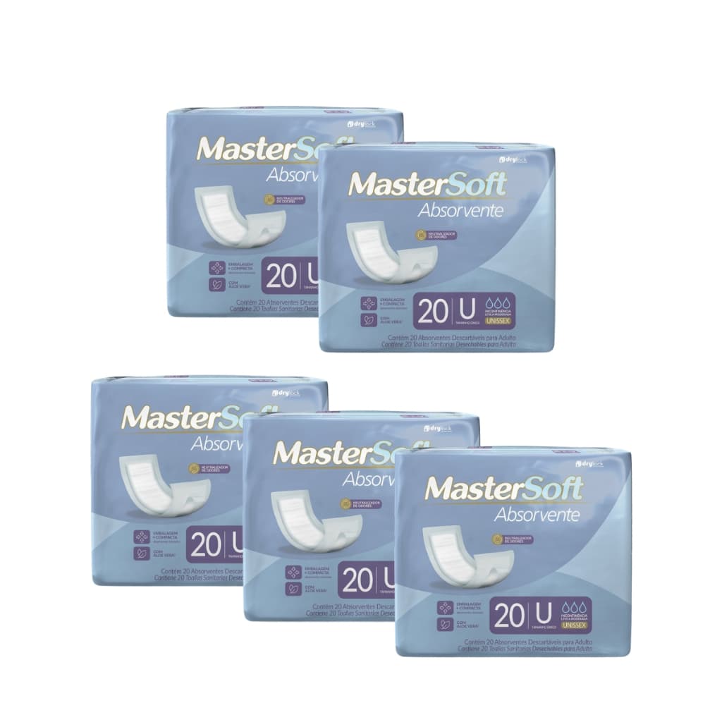 Absorvente Dry geriátrico pós parto pós operatório unissex kit c/ 5 pacotes