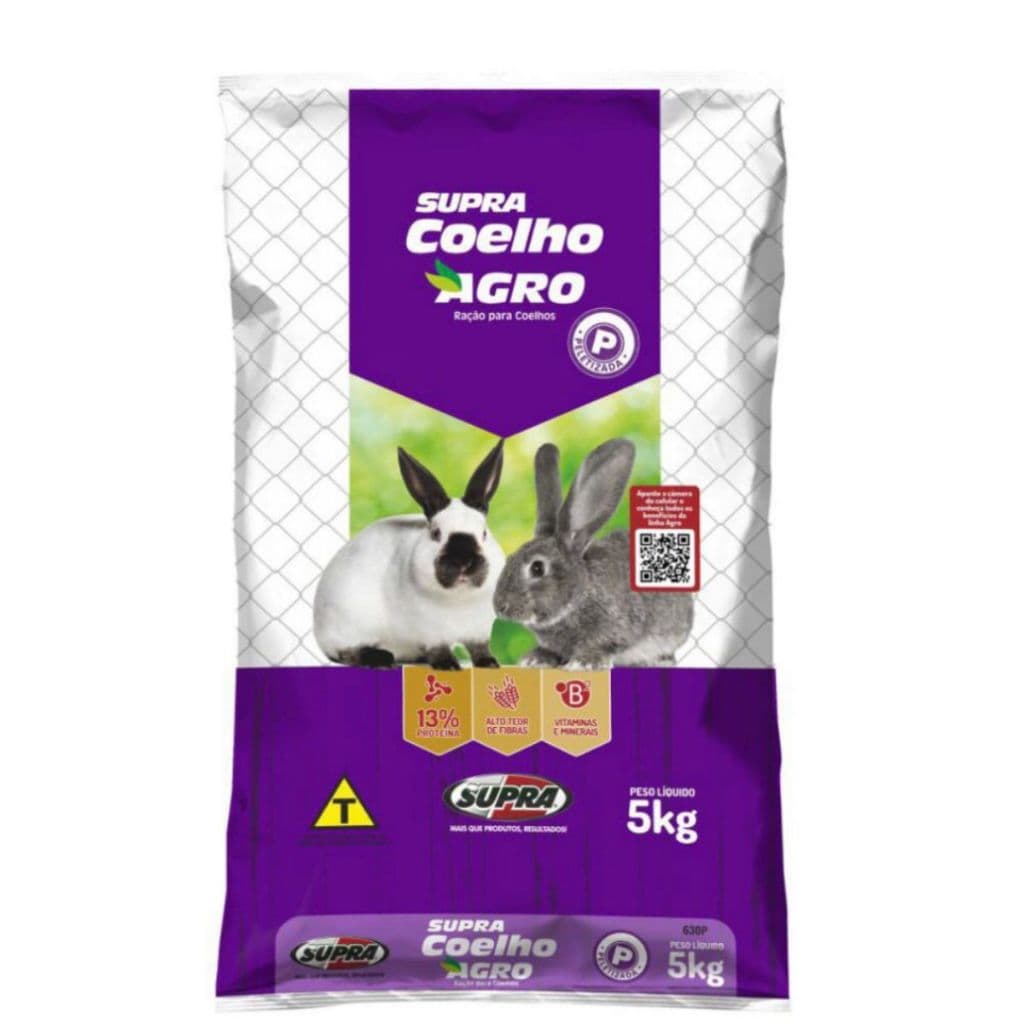 Ração Coelho Supra Reduz Odor De Fezes 5kg