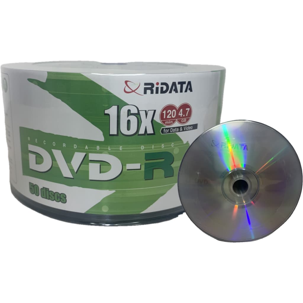 50 Unidades Dvd-r Virgem Ridata Logo 16x 4.7gb 120min