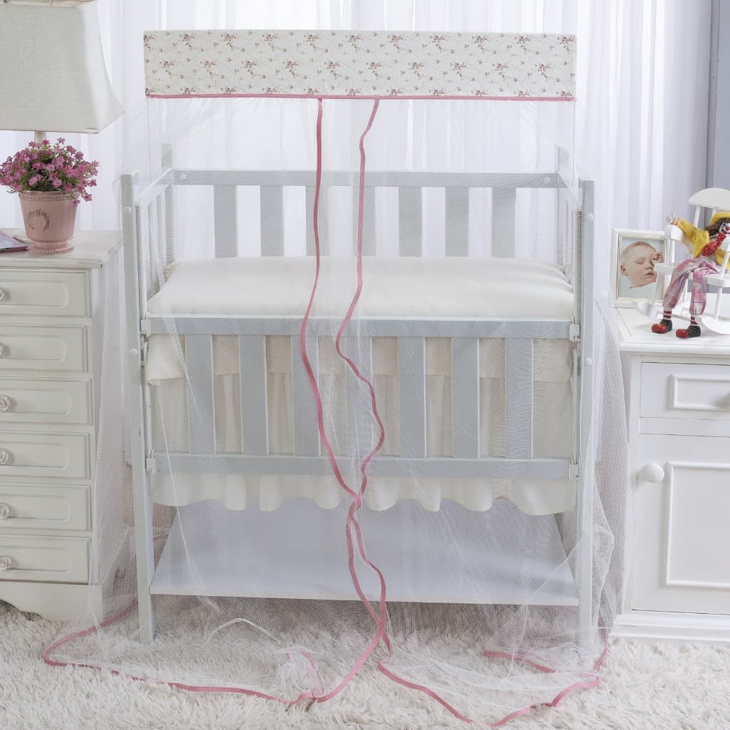 MOSQUITEIRO -CORTINADO PARA ** MINI BERÇO ** HELENA FLORAL COM TULE PALHA