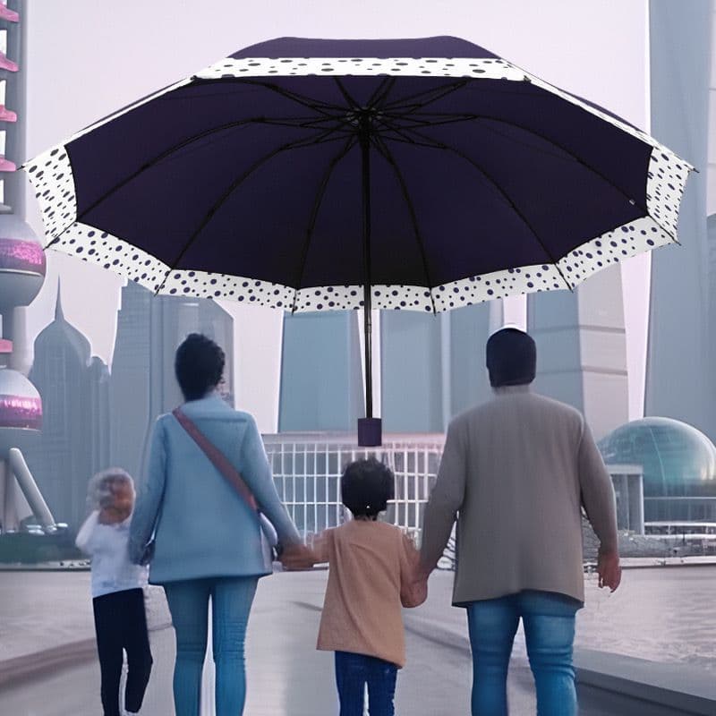 Guarda-chuva Bolinha Grande Reforçado Contra Vento Cabe Na Bolsa