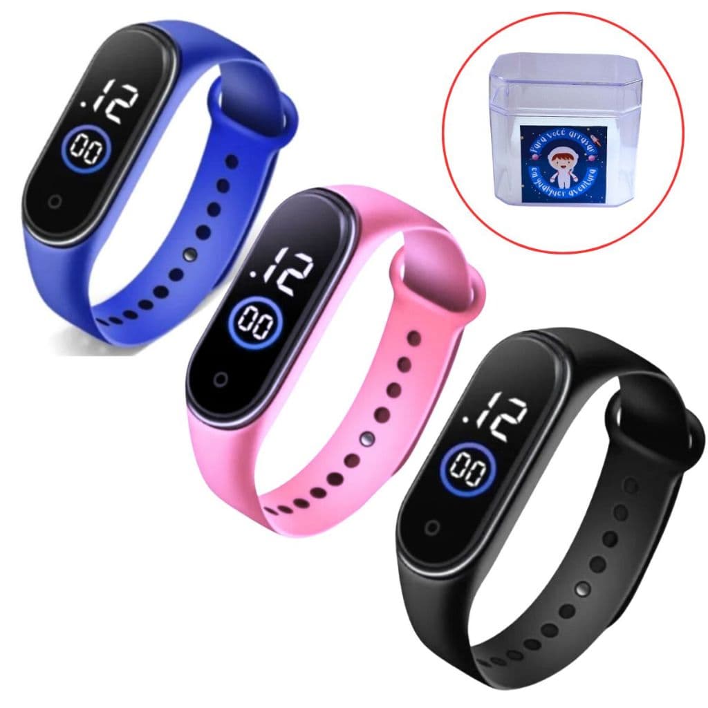 Relógio Infantil Digital Led De Silicone à prova D'água Durável Esportivo Com Caixinha Personalizada - Ideal para presente crianças