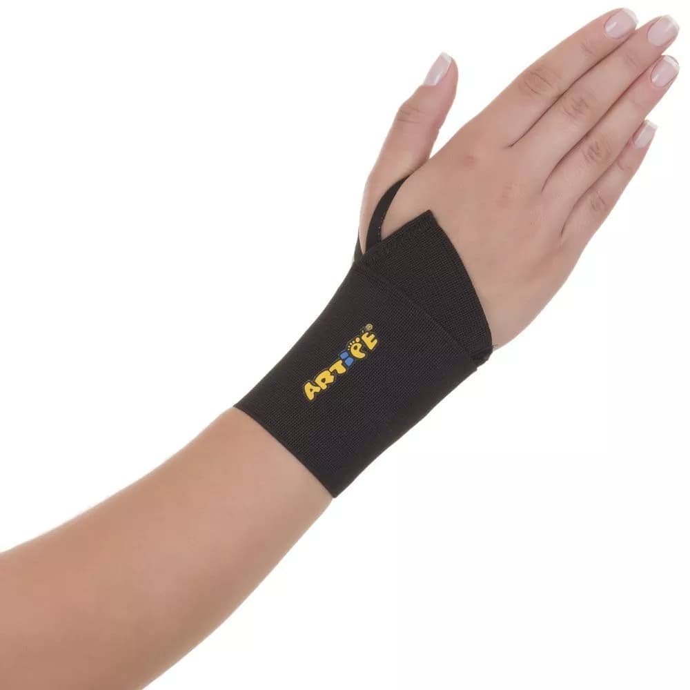 Munhequeira Elástica 6cm Bilateral Preto Ou Bege - Tam.único