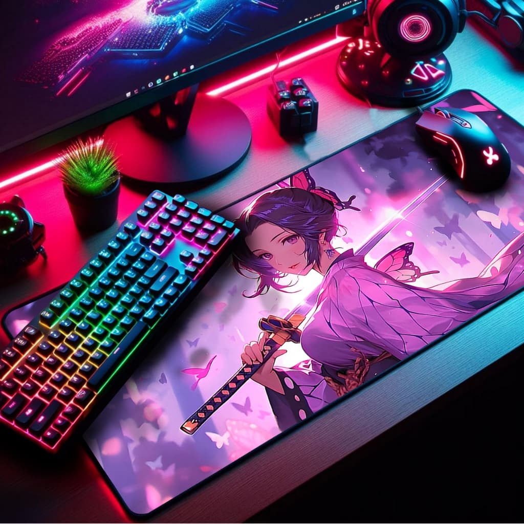 Mouse Pad Gamer Premium  70x35cm Borda Costurada Diversos Animes e Games