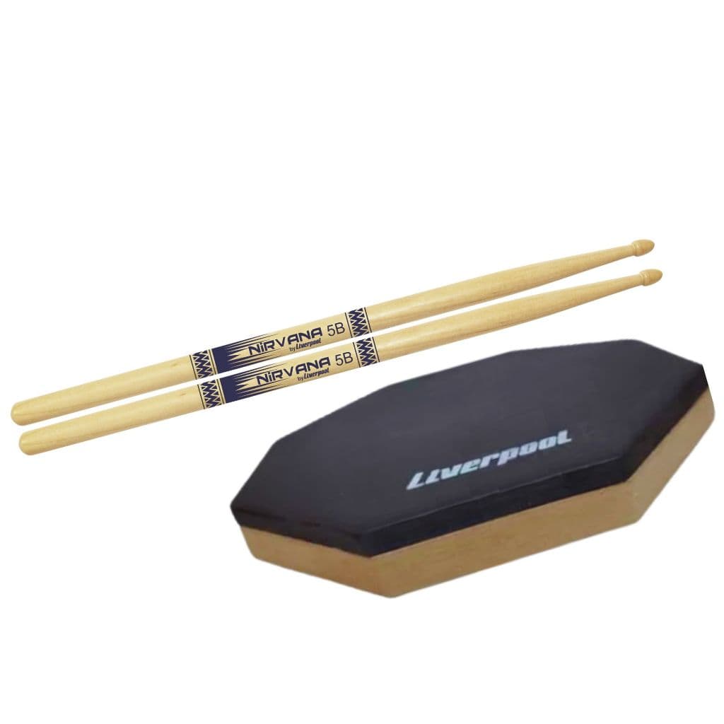 Pad Estudo Bateria Praticável Liverpool 15cm+ Par Baquetas NI
