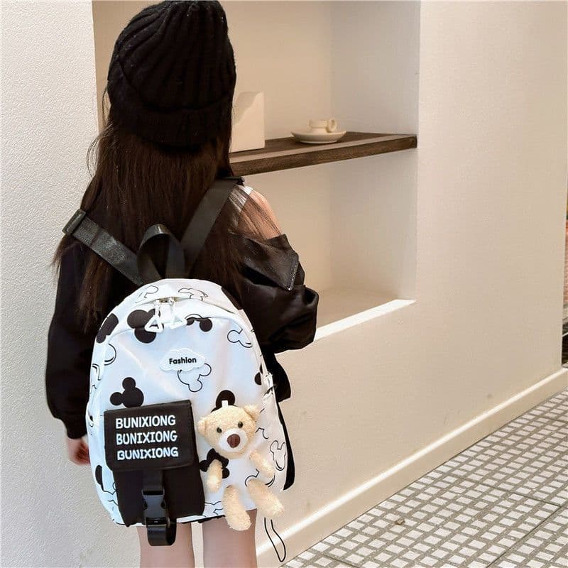 Mochila Costas Infantil Menino Menina Escolar Com Ursinho