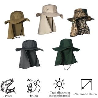 Chapéu Pescador Australiano Boné Pesca Proteção Pescoço Sol Chapéu Pescador Camping Australiano