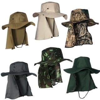 KIt 5 Chapéu Pescador Australiano Proteção Pescoço Sol Camping Australiano Proteção Nuca Pescoço