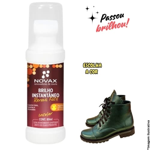 Brilho instantâneo 80ml Novax, graxa liquida, renovador