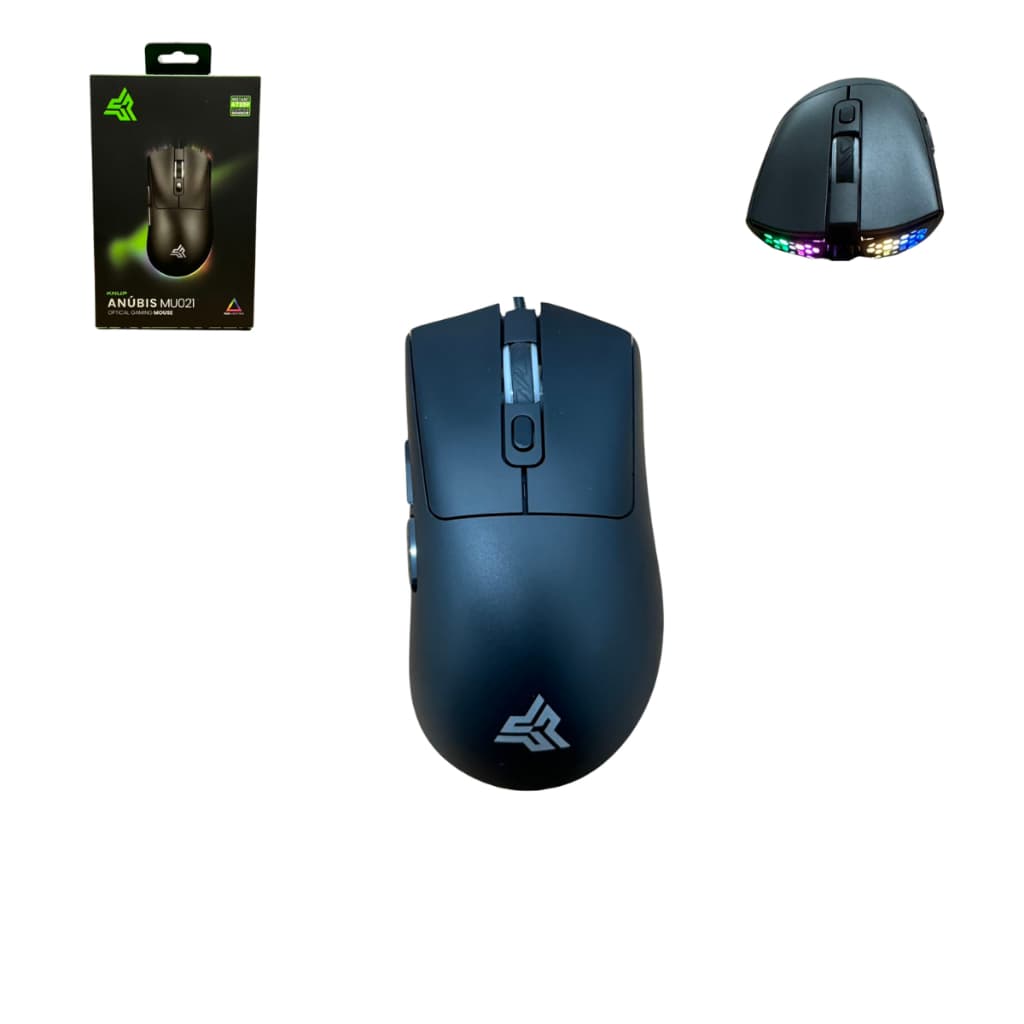 Mouse Gamer Ultraleve 7200DPI RGB 7 Botões Design Colmeia