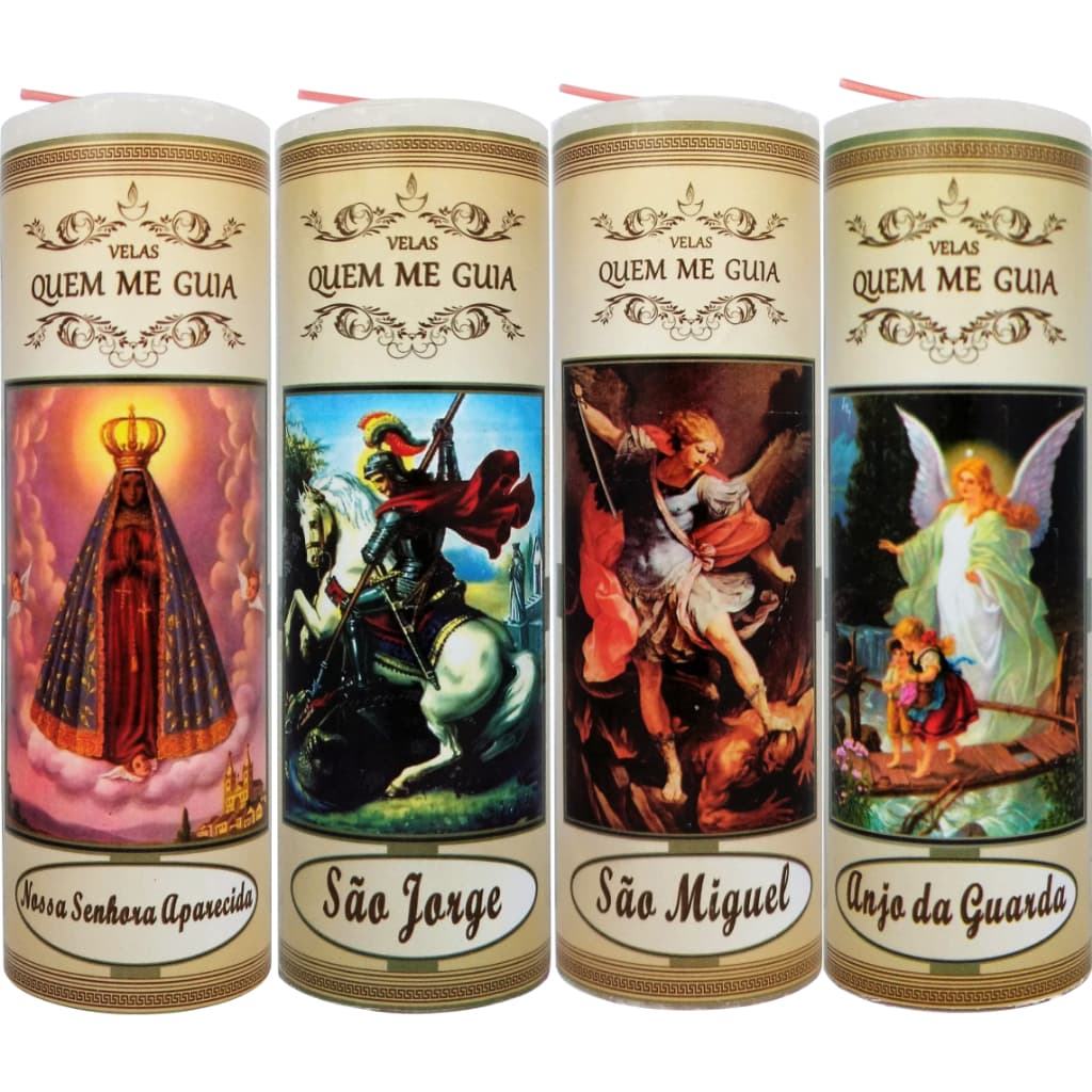 12 Velas Votiva 7 Dias Com Imagem e Oração 260g